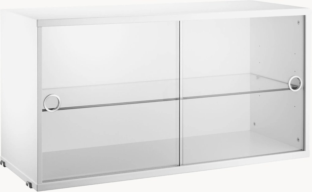 Vitrine com portas de vidro deslizantes String System, L 78 x P 30 cm