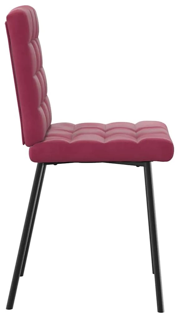 Cadeiras de jantar 6 pcs veludo vermelho tinto