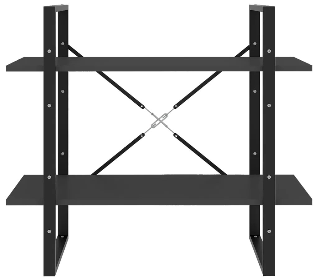 Estante com 2 prateleiras 80x30x70 cm derivados madeira cinza