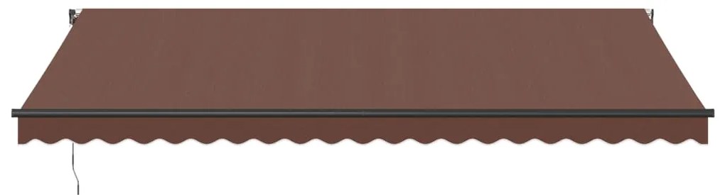 Toldo retrátil automático com luzes LED 500x350 cm castanho
