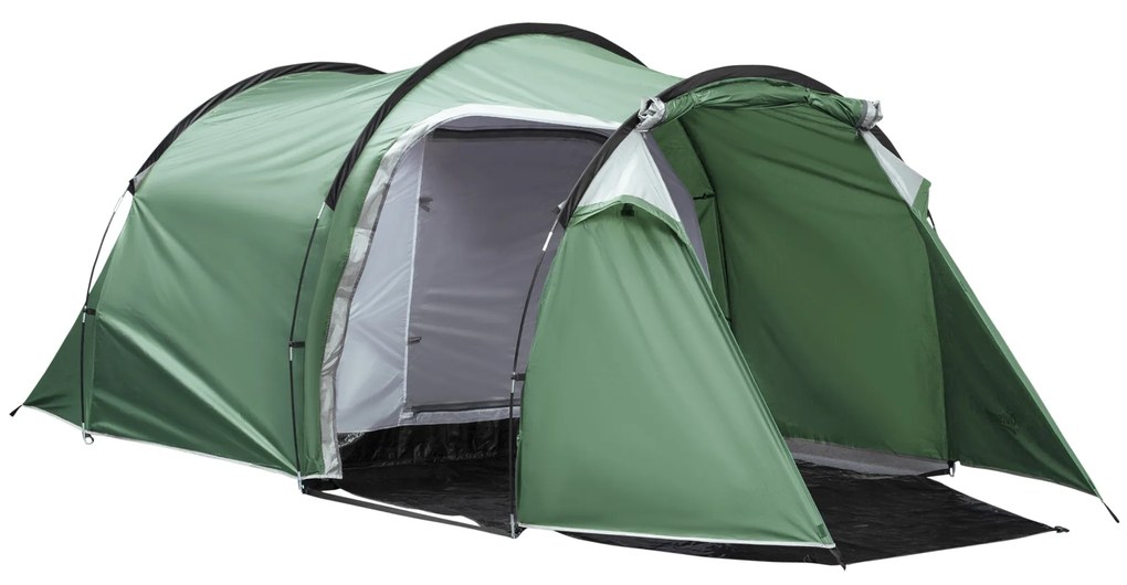 Outsunny Barraca Tenda Família para 2-3 Pessoas Dobrável À Prova de Água 2000+ mm À Prova de UV 20+ com Vestíbulo 426x206x154 cm Verde | Aosom Portugal