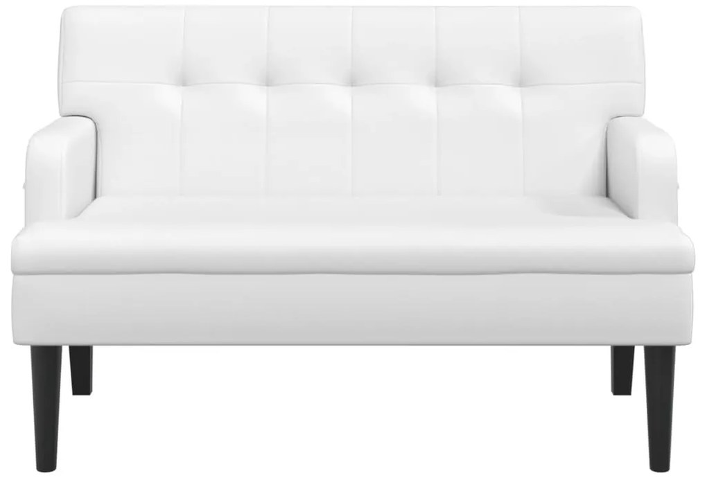 Banco com encosto 112x65,5x75 cm couro artificial branco
