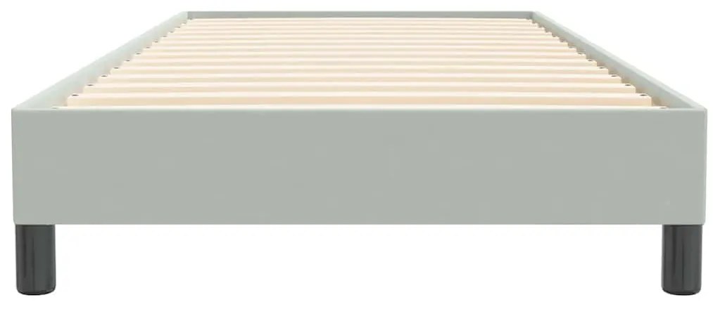 Cama com molas sem colchão cinzento-claro 80x220 cm veludo
