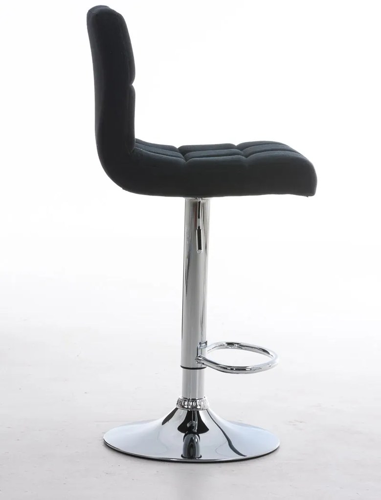 Banco de bar Peru em tecido 46 x 94-114 x 47 cm Preto