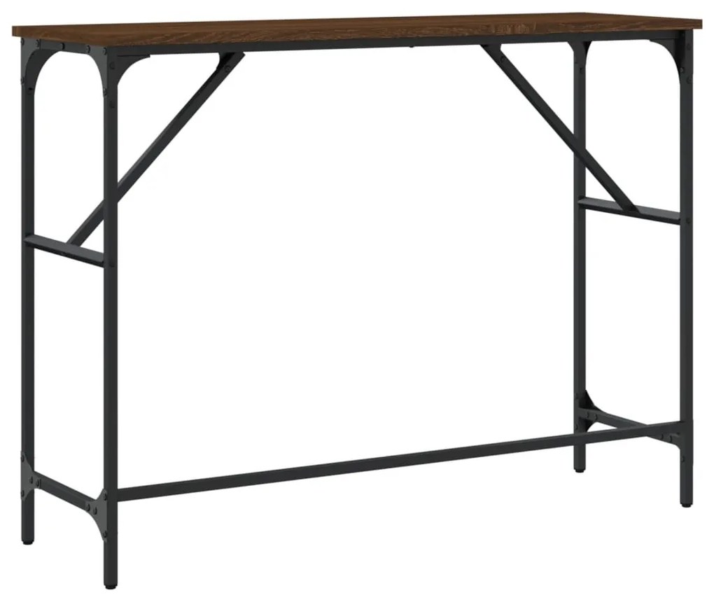 Mesa consola 100x32x75 cm derivados madeira carvalho castanho