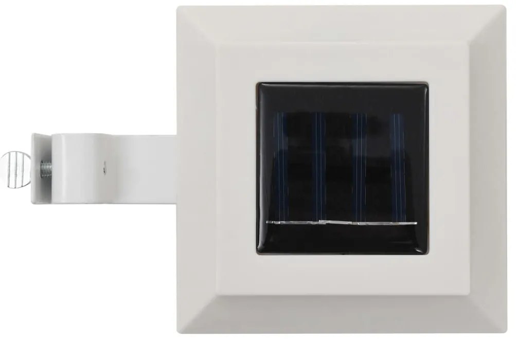 Candeeiro de exterior solar LED 12 pcs branco quadrado 12 cm