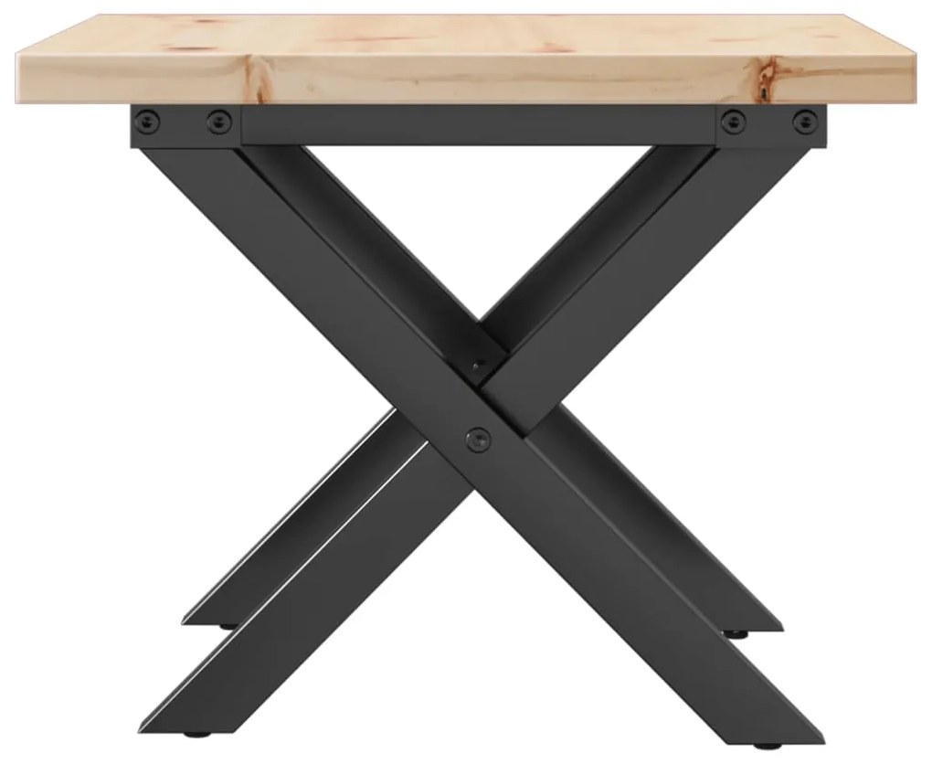 Mesa de centro estrutura em X 40x40x35,5 cm pinho/aço