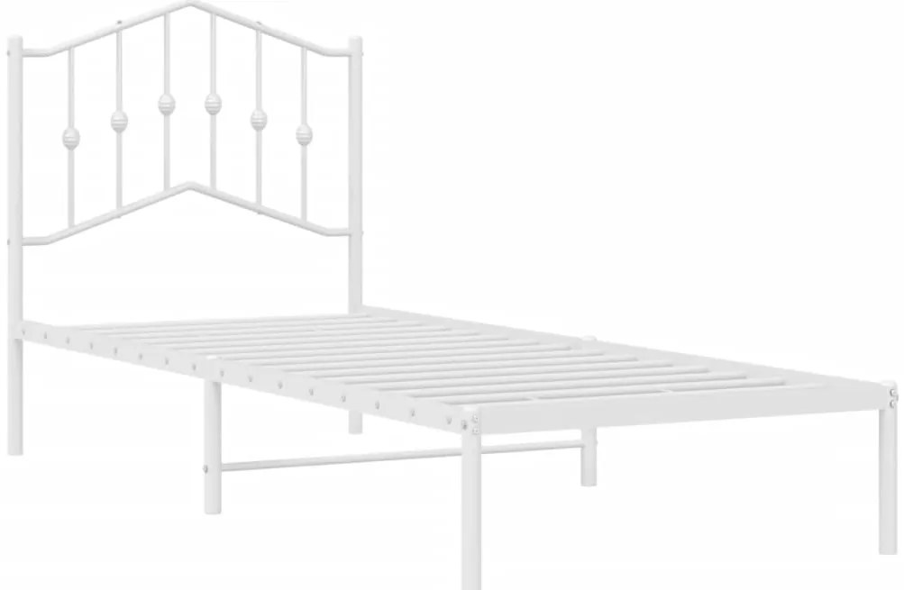 Estrutura de cama com cabeceira 90x200 cm metal branco