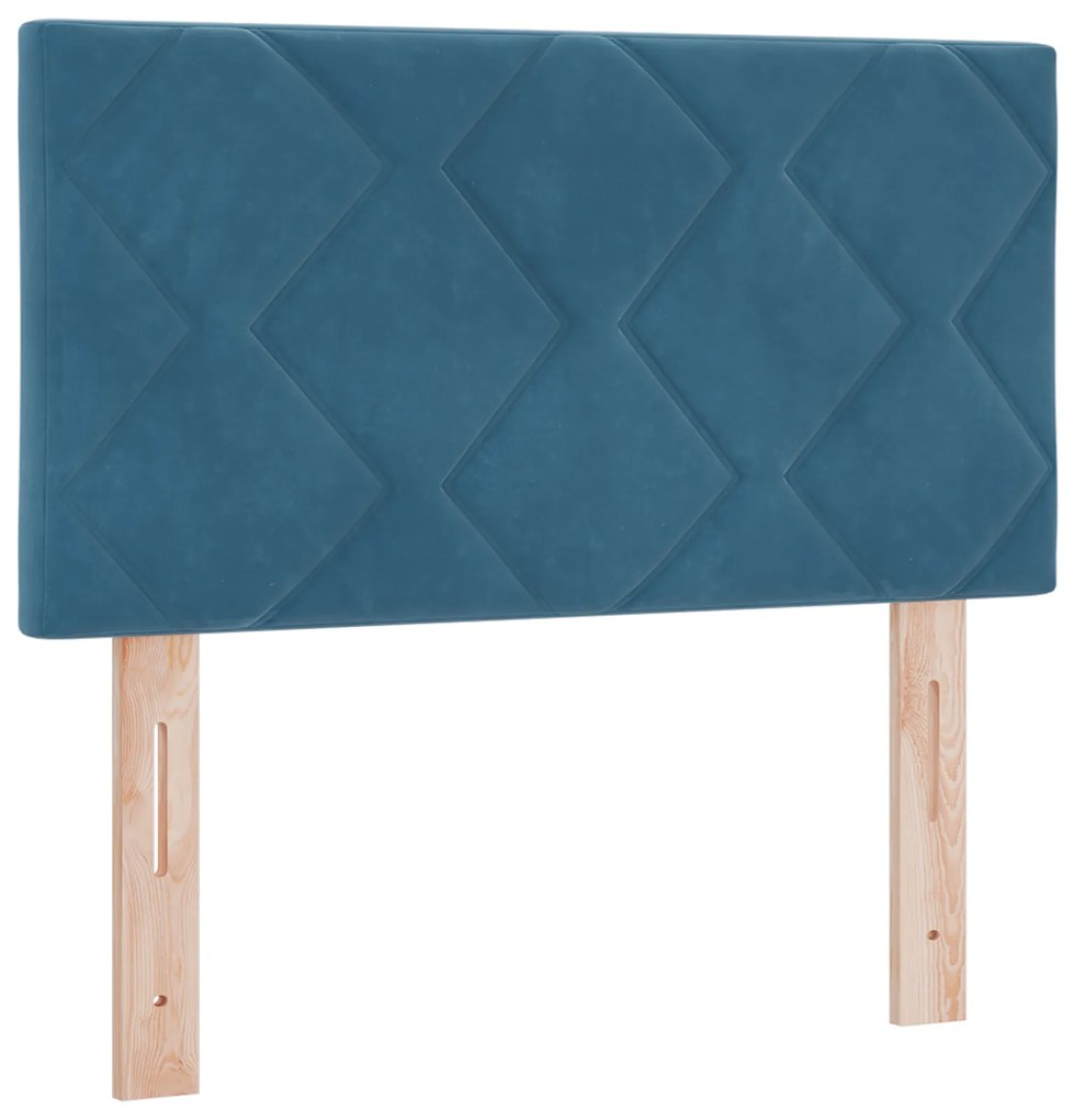 Cama Box com Colchão vidaXL Azul Escuro 80x200 cm Veludo
