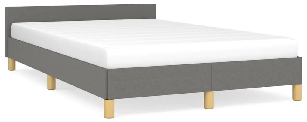 vidaXL Estrutura de cama sem colchão cinza escuro 120x190 cm tecido