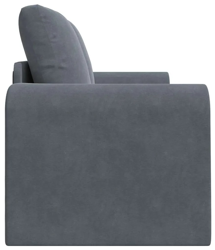 Sofá Cama de Chão 2 em 1 Cinza Escuro 148x71x83 cm Veludo