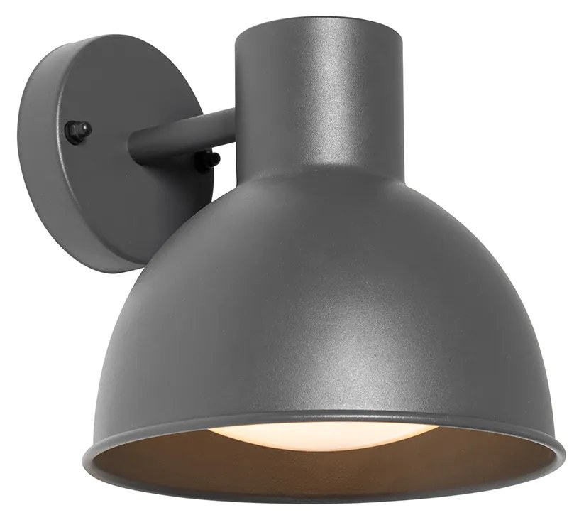Candeeiro de parede exterior industrial cinzento escuro redondo IP44 - Natas Industrial