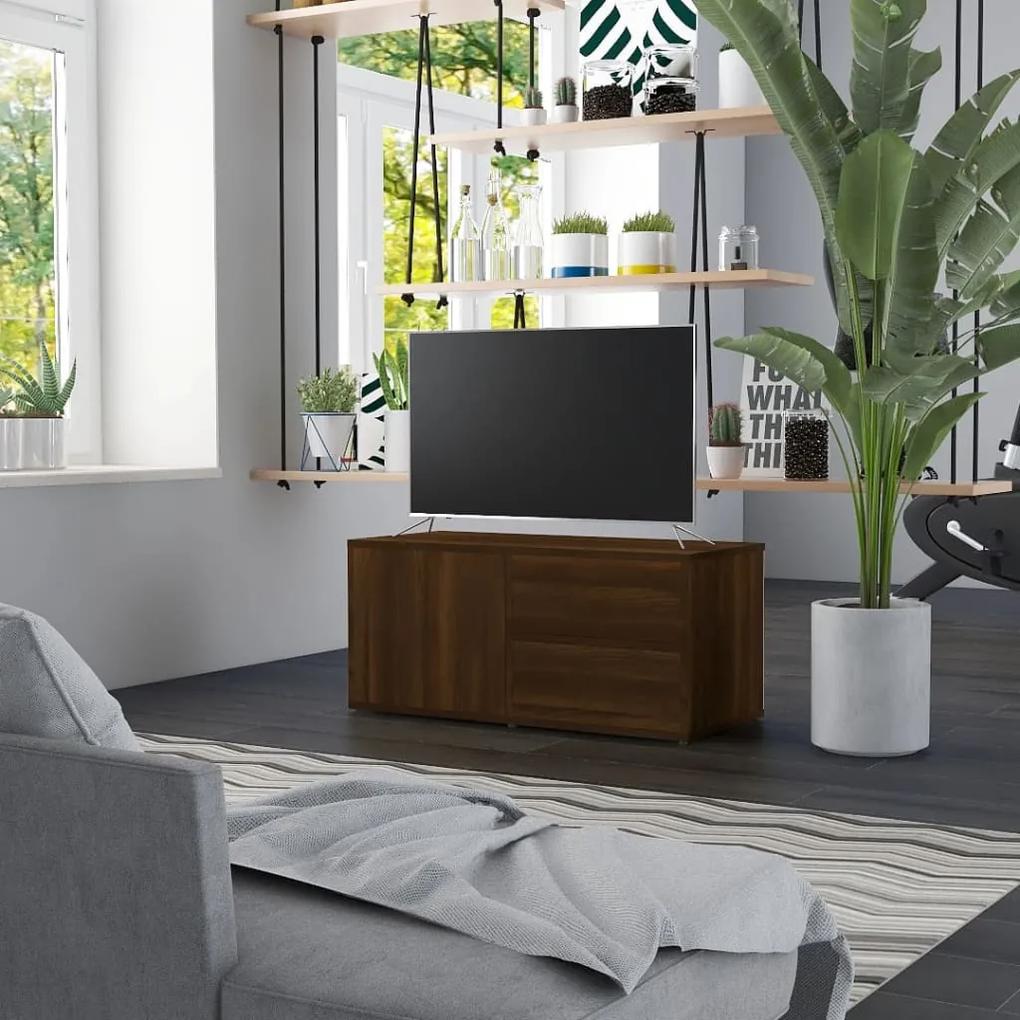 Móvel de TV 80x34x36 cm derivados de madeira cor carvalho castanho