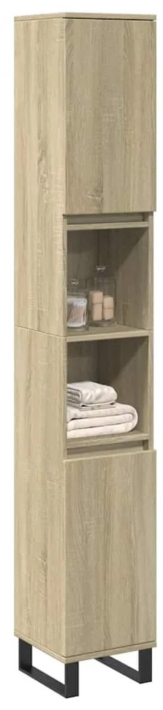 vidaXL Armário WC 30x30x190 cm derivados de madeira carvalho sonoma