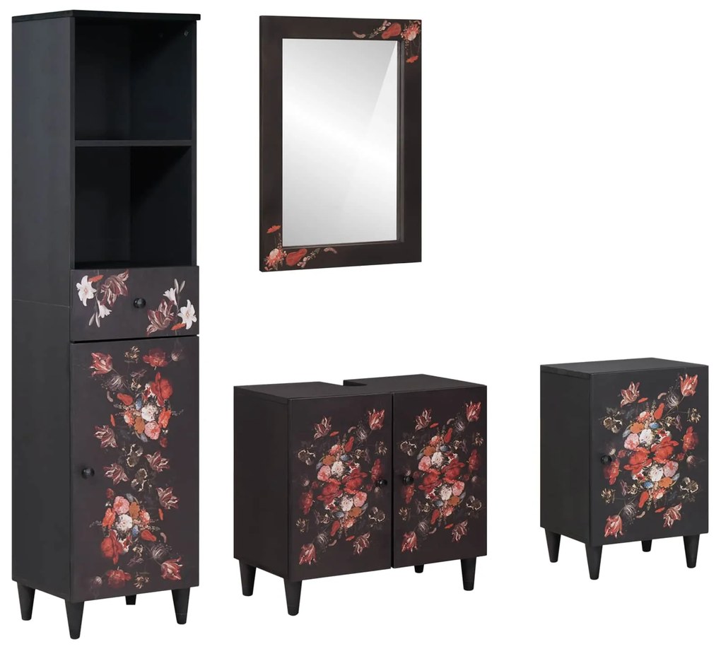 vidaXL Conjunto de Armários para Banheiro com gaveta com porta 4 pcs