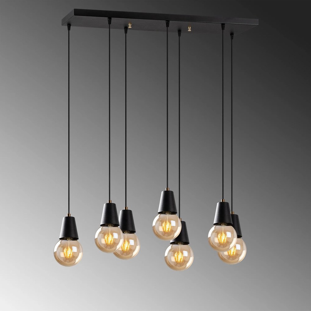 Candeeiro de Teto Fes – Preto – 80 x 24 cm