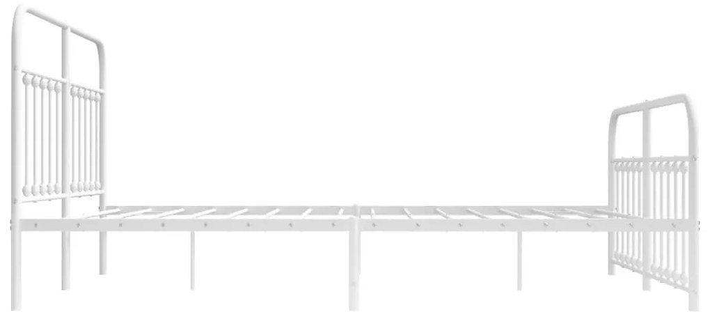 Estrutura de cama com cabeceira e pés 160x200 cm metal branco