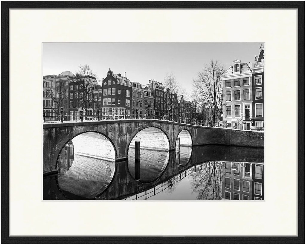 Impressão digital emoldurada Amsterdam Sunrise Reflections
