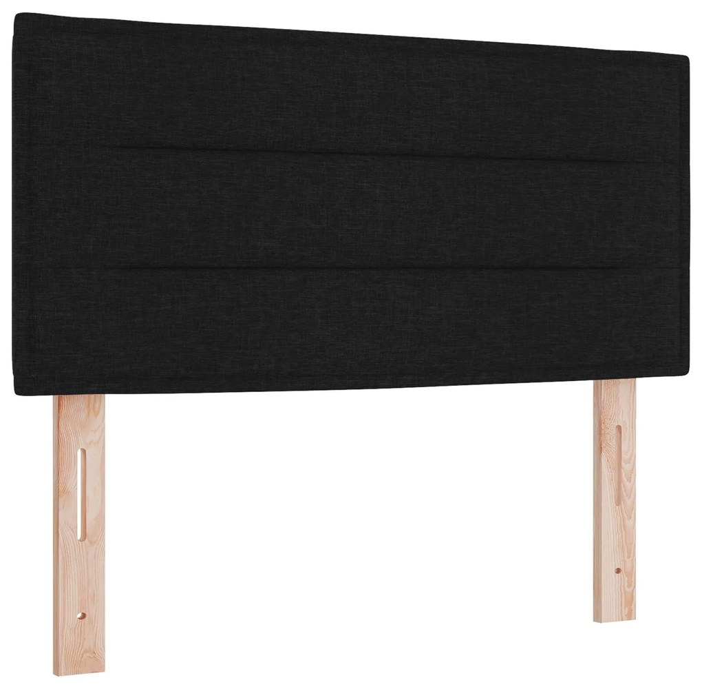Cama Box com Colchão & Luz LED Preta 120x190 cm Tecido