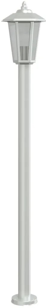 Candeeiro de chão para exterior 3 pcs 120 cm aço inox. prateado