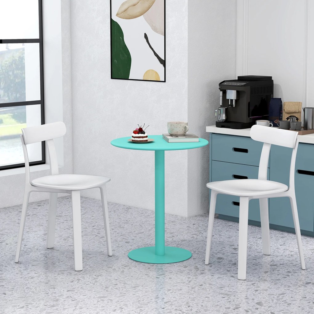 Mesa de bar redonda para 2 pessoas, Ø60 cm, moderna (CADEIRAS NÂO INCLUIDAS),  com base redonda e estrutura em aço, para interior e exterior, verde