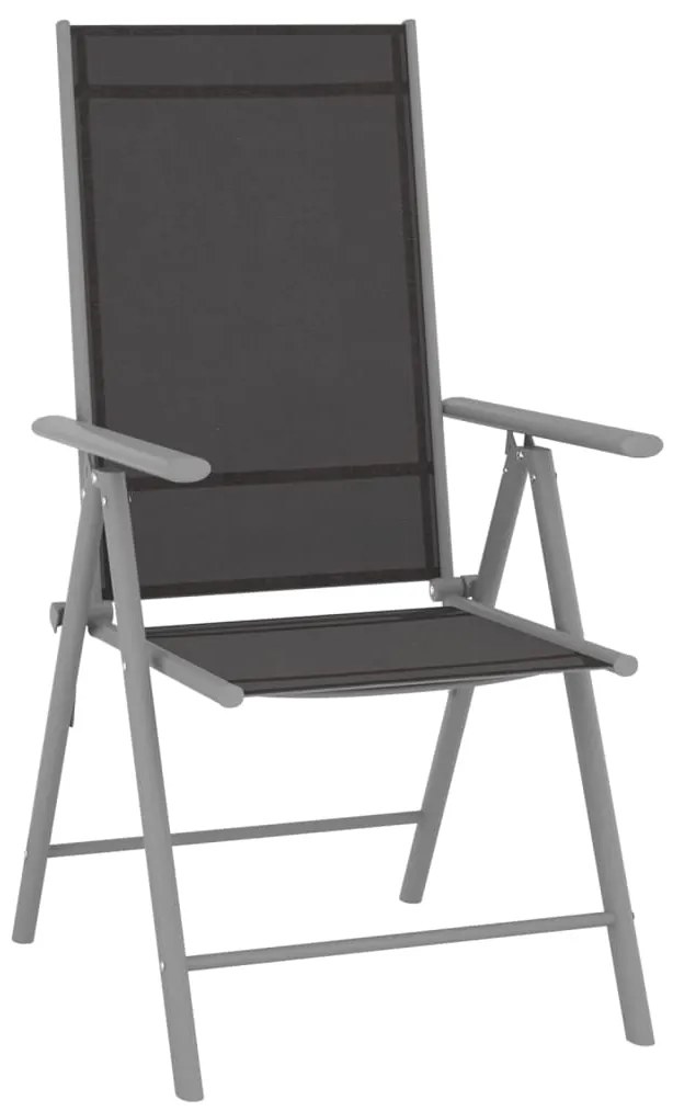 9 pcs conjunto lounge de jardim preto e prateado