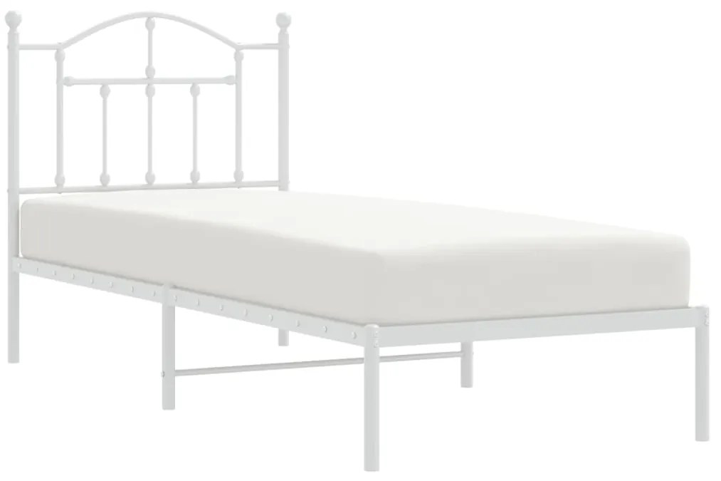 Estrutura de cama com cabeceira 80x200 cm metal branco