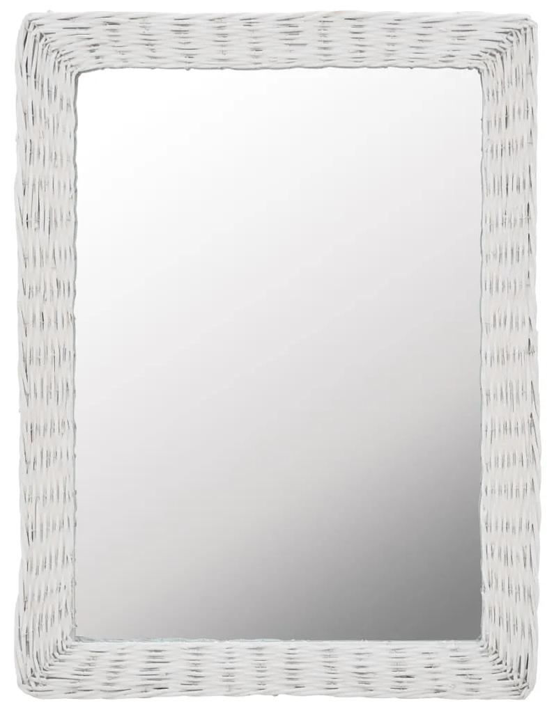 246841 vidaXL Espelho em vime branco 60x80 cm