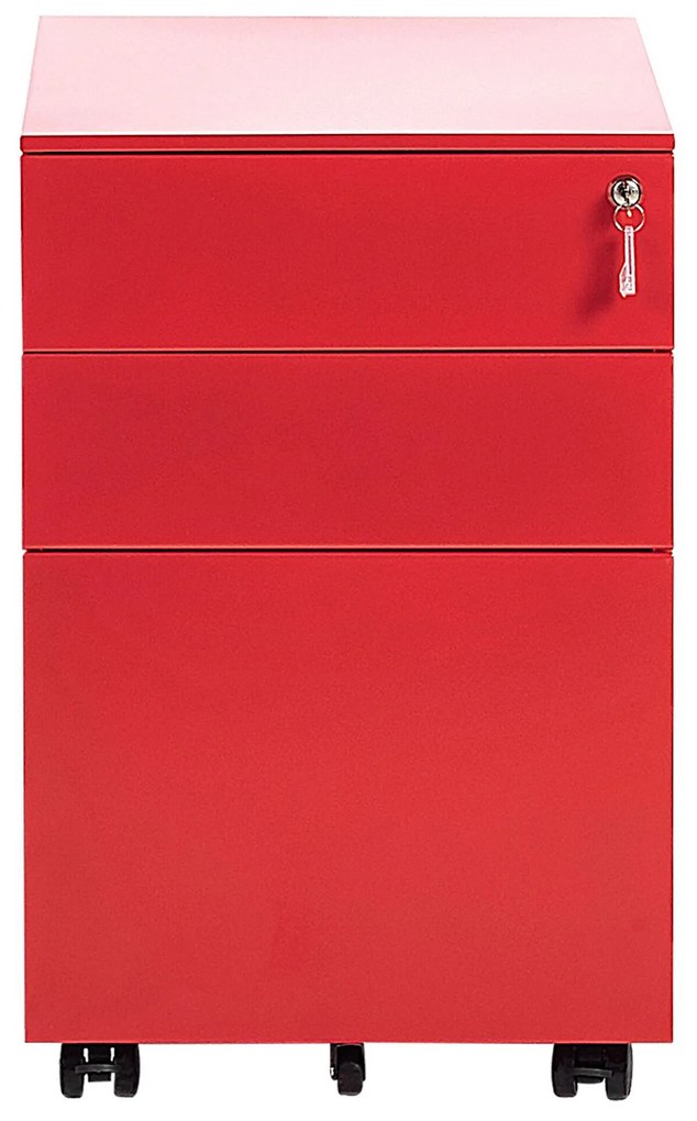 Armário de metal vermelho 39 x 50 cm CAMI Beliani