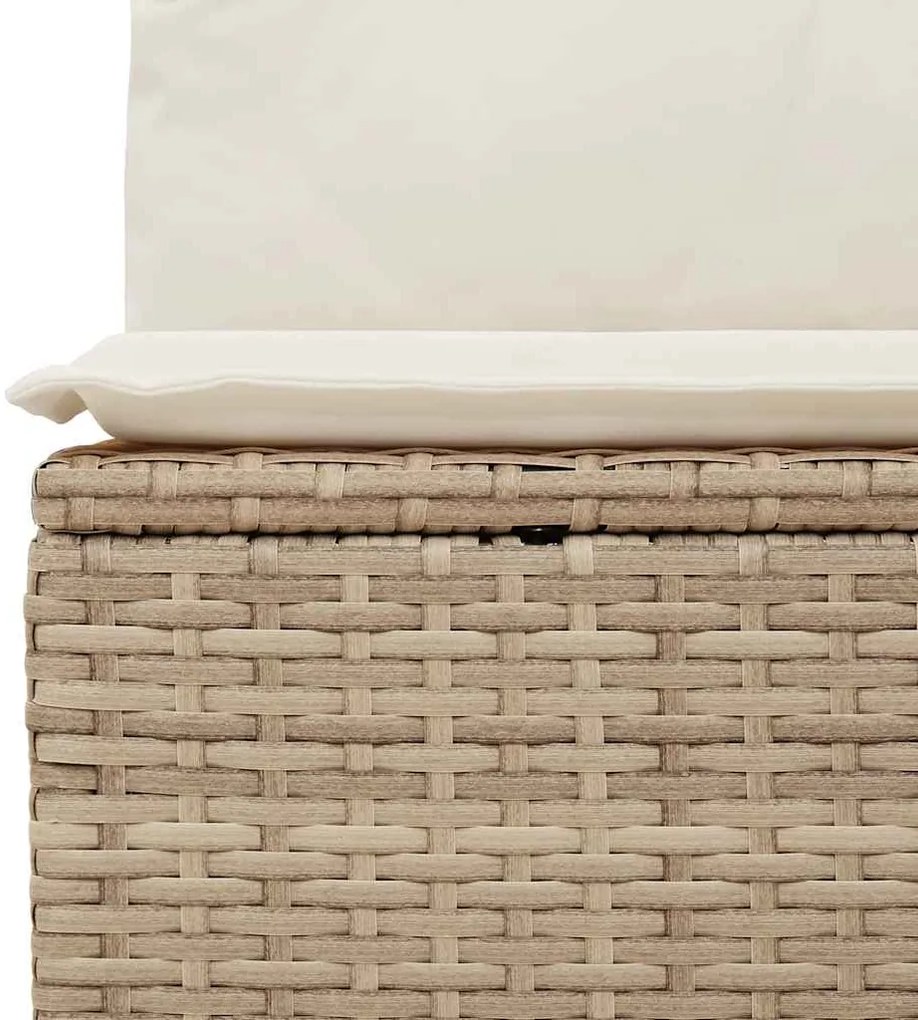 6 pcs conjunto de sofás p/ jardim com almofadões vime PE bege