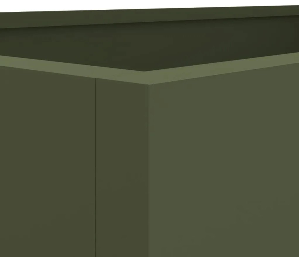 Vaso/floreira 62x47x46 cm aço verde azeitona