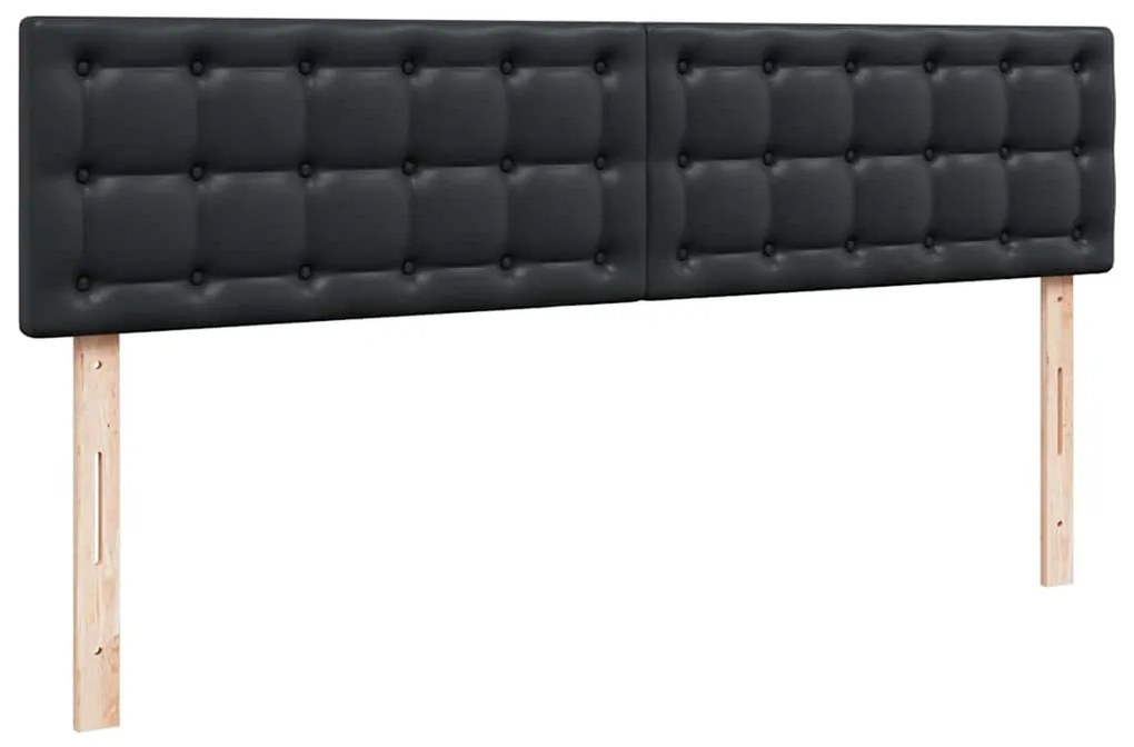 Estrutura de cama otomana com colchões pele artificial preta