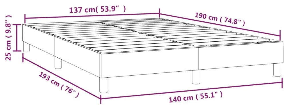 Estrutura de cama 140x190 cm tecido cinzento-escuro