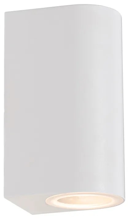 Candeeiro de parede exterior moderno branco plástico oval 2 luzes - Baleno Moderno