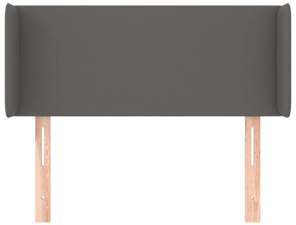Cabeceira de cama c/ abas couro artificial 93x16x78/88 cm cinza