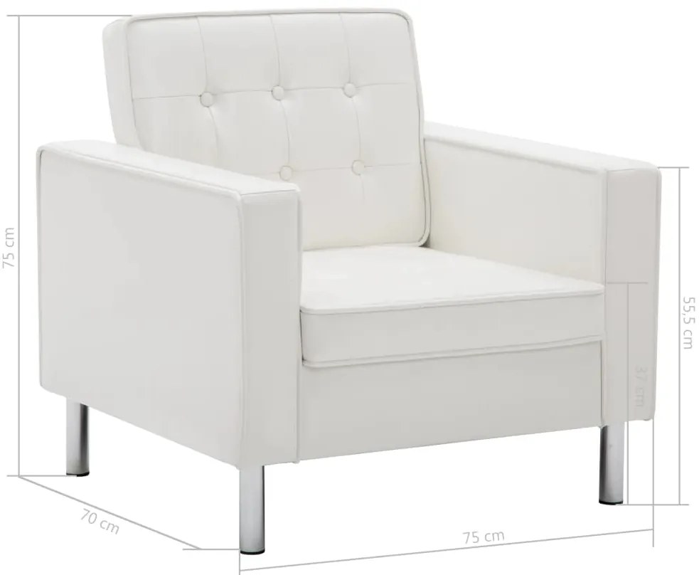 Poltrona em couro artificial branco