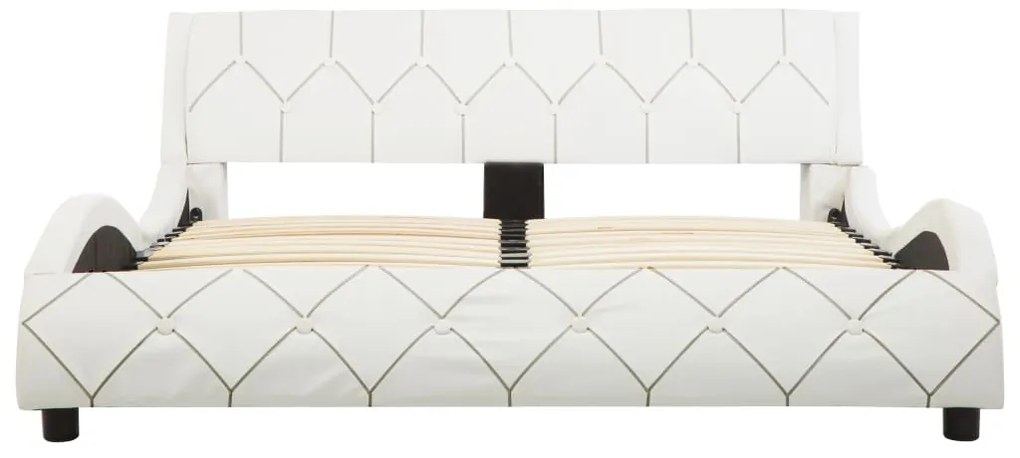 Estrutura de cama 140x200 cm couro artificial branco