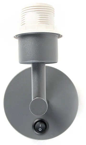 Candeeiro de parede moderno cinzento escuro 1 luz com interruptor - Combi