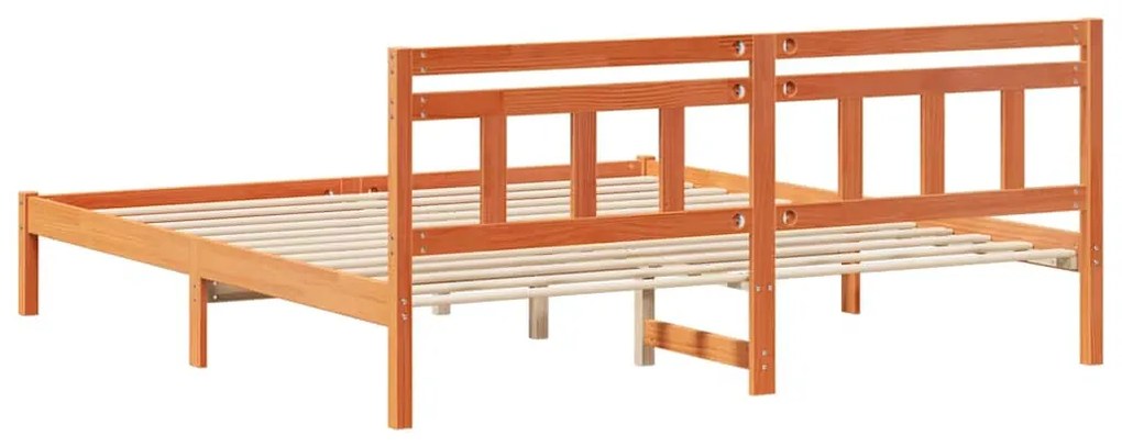 Estrutura da Cama Castanho 180 x 200 cm Madeira de Pinheiro