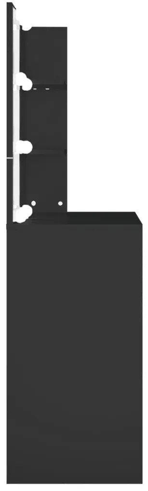 Toucador com luzes LED 74,5x40x141 cm preto