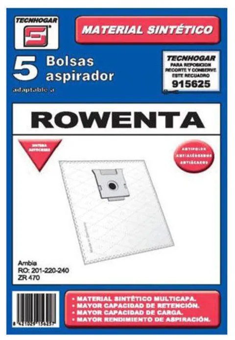 Bolsa Sobresselente para Aspirador Tecnhogar 915625 (5 Uds)