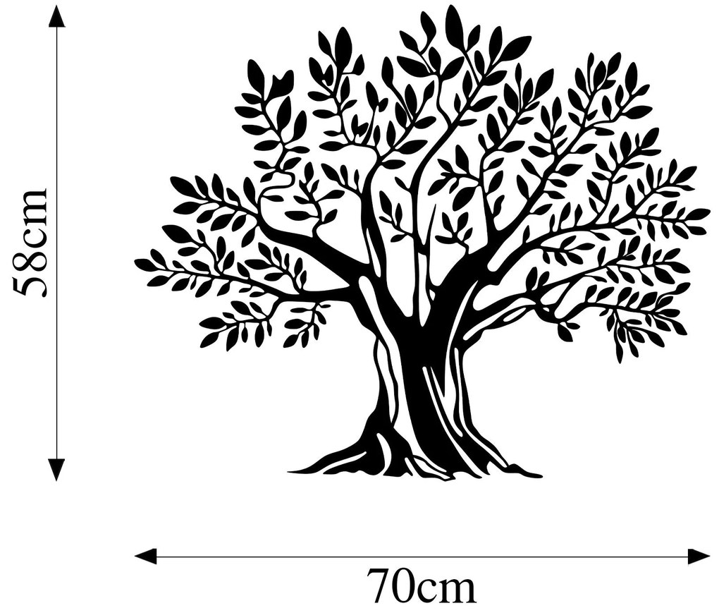 Acessório Decorativo de Parede Monumental Tree 19 – Preto – 58 x 70 cm