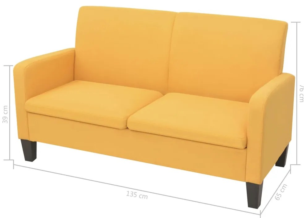 Conjunto de sofás 2 pcs tecido amarelo