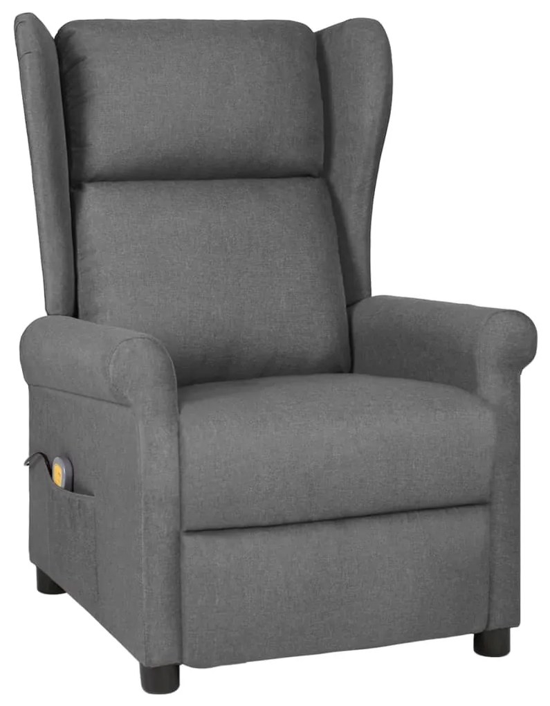 vidaXL Poltrona de massagens tecido cinzento-claro