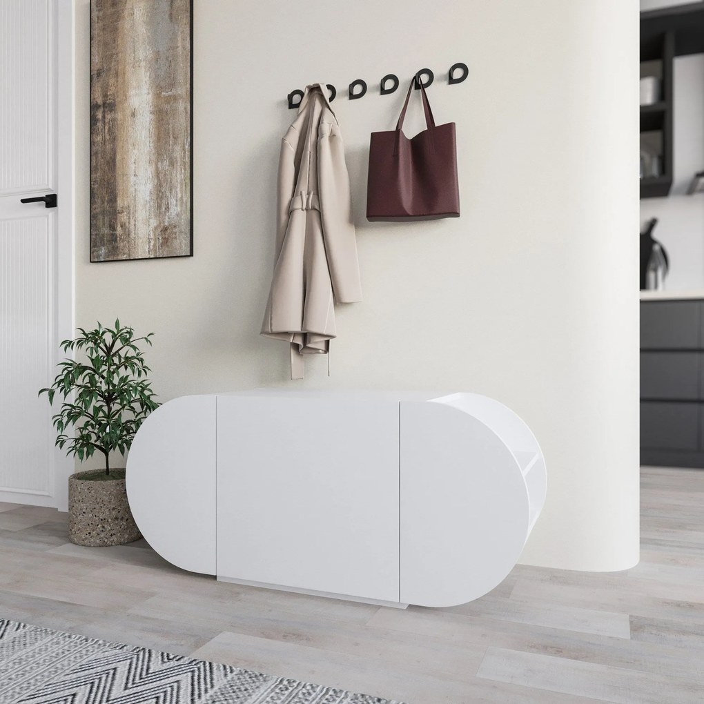 Cabide de Parede Berlin BA – Nogueira e Branco – 120x200x35 cm