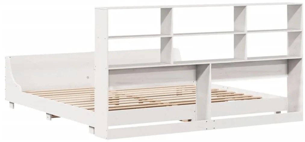 Cama sem colchão 180x200 cm madeira de pinho maciça branco