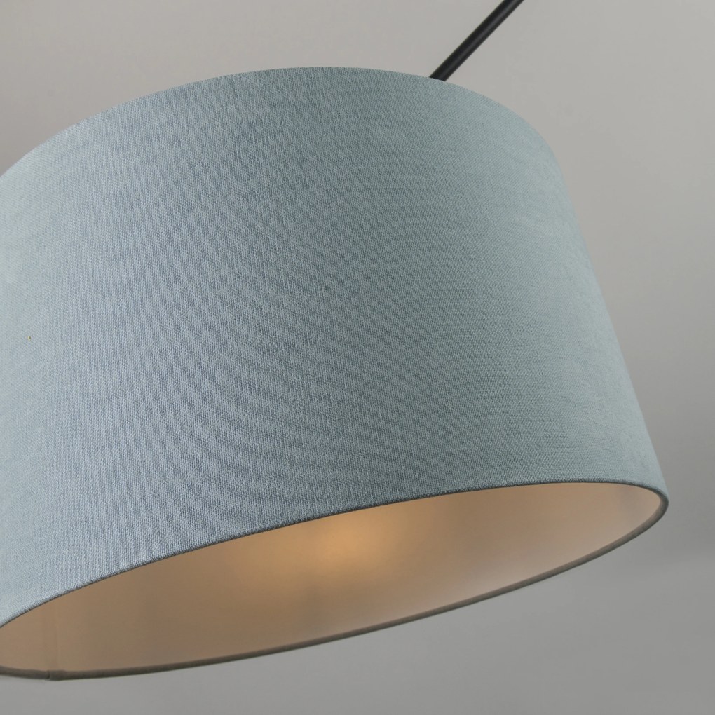 Candeeiro de suspensão preto com abajur 35 cm azul claro ajustável - Blitz Moderno