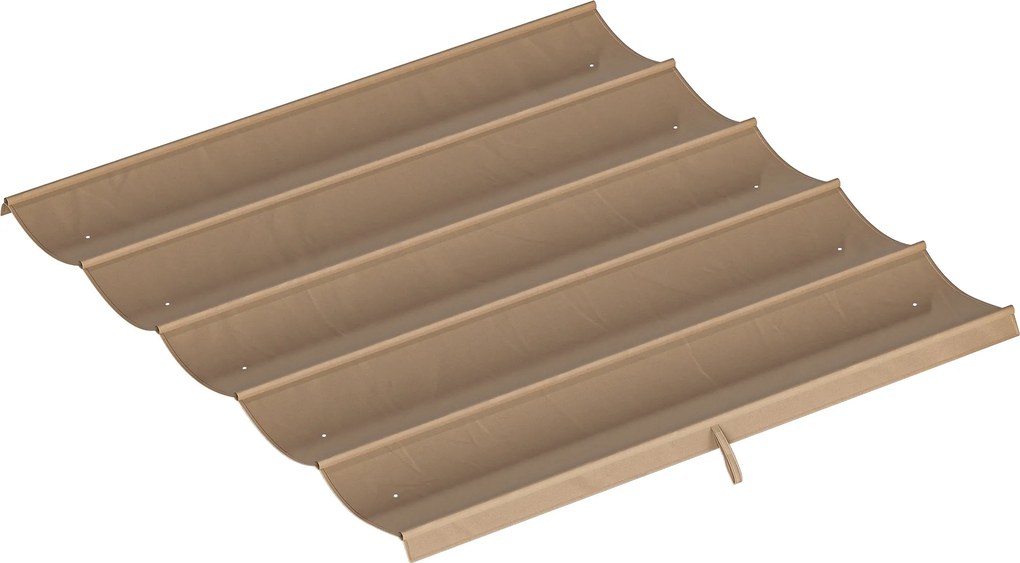Outsunny Cobertura para Teto Retrátil de 2,5x2,55 m para Pérgola 3x3 Tecido de Substituição com 10 Orifícios de Drenagem Castanho | Aosom Portugal
