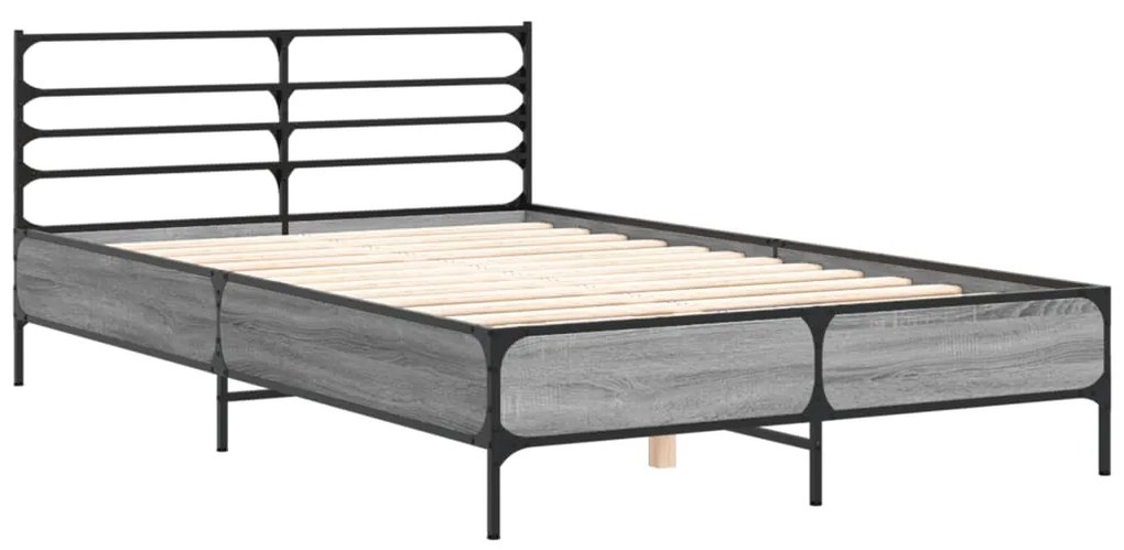 Estrutura de cama 140x200 cm derivados de madeira/metal