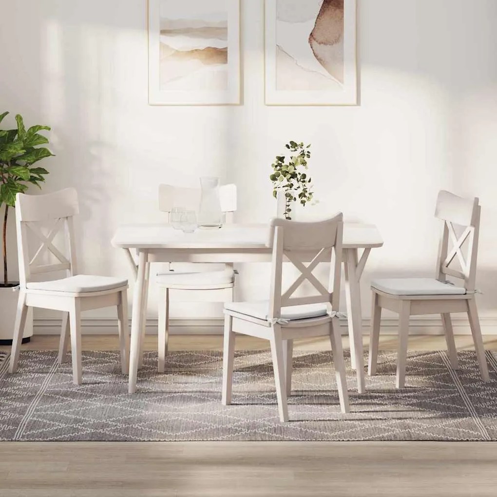 vidaXL Almofadas de Assento 4 pcs Branco 40 x 40 x 3 cm tecido